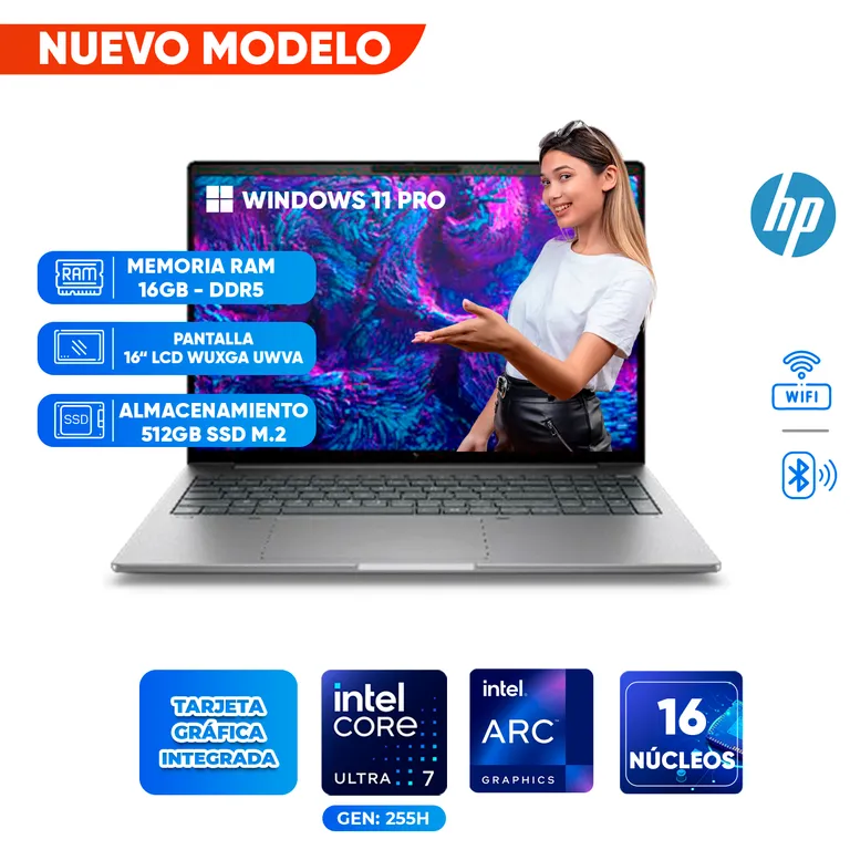Laptop WS ZBOOK 8 G1i, Core Ultra 7 255H, 16GB DDR5, 512GB SSD, 16 WUXGA UWVA