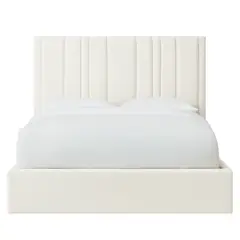 GENERICO - Cama Tapizada Líneas Ivory 2 Plazas