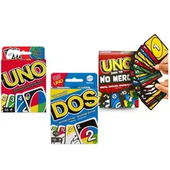 GENERICO - Juego De Mesa Entretenimiento Familiar UNO + Juego De Mesa DOS + NO MERCY