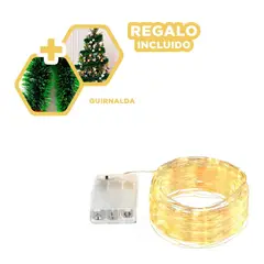 SKYBLOO - Luces LED de Navidad con Cable Flexible y Diseño Festivo Amarillo Y+Guirnalda Nav