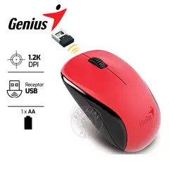 GENIUS - NX‑7000 Mouse Inalámbrico BlueEye 1200DPI Ergonomico Rojo