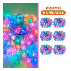 RYBIU IMPORT - Pack6 Guirnalda para Arbol de Navidad con Canicas Multicolor