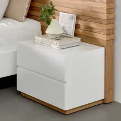 VENTITAS HOME - Velador Florencia Color Blanco y Panela