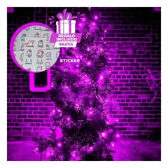 RYBIU IMPORT - Luces Llamativas Navideñas Lineales en Lila Y+Regalo Sticker