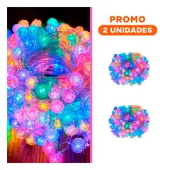 GENERICO - Pack2 Luces Multicolor para Navidad con Diseño Lineal Cristalino