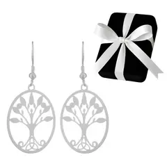 GENERICO - Aretes Árbol De La Vida Plata 925 Regalo Novia Mamá