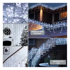 GENERICO - Luces Navideñas 100 Led con Cable Transparente de 8 Metros Lineales en Blanco