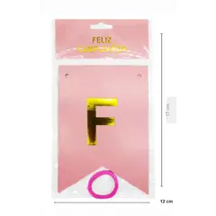 GENERICO - BANDERIN FELIZ CUMPLEAÑOS COLOR ROSADO