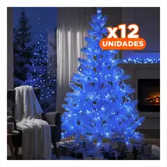 GENERICO - Pack12 Luces Led con Cable Transparente Lineales en Azul Y+Regalo Sticker