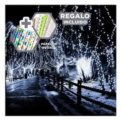 GENERICO - Luces Led con 400 Focos de 23 Metros para Navidad en Blanco Y+Papel Regalo