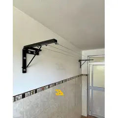 GENERICO - Tendedero plegable 3 filas negro - J3 Racks