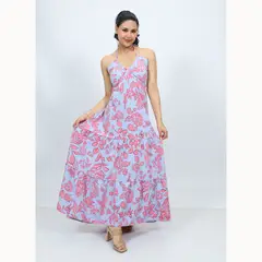 URPI DREAMS - Maxivestido vestido largo lila suave con vuelo