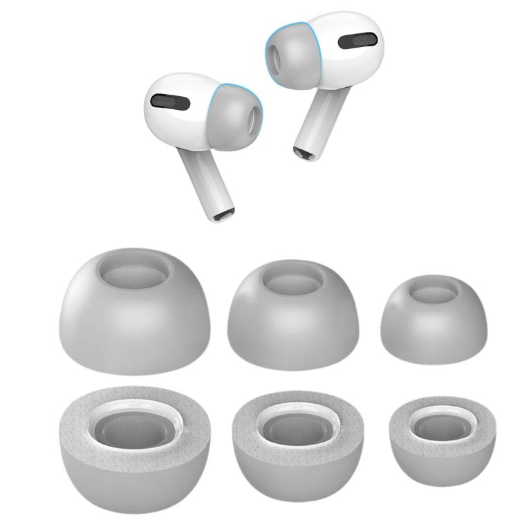 Almohadillas de espuma para AirPods Pro 1 - 2 (S M L) 3 pares / Gris