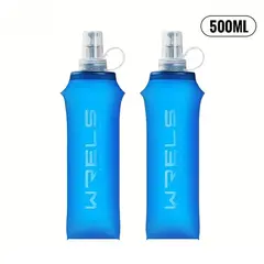 GENERICO - Botella flask de agua flexible enrollable deportivo hidratación running 500 ml