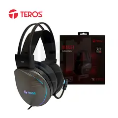 TEROS - Auriculares Gaming TE-8170N A estéreo 7.1 micrófono USB Negro RGB