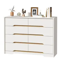 GENERICO - Comoda Armado Nakura 8 cajones Blanco Nice Home