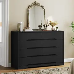 GENERICO - Comoda Armado Nakura 8 cajones Negro Nice Home