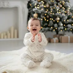 ECOBEBE - Chaqueta Bebé Navidad Ginger Cookies 100% Algodón Orgánico