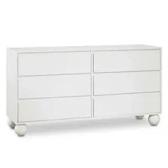 GENERICO - Comoda Armado Myrra 6 cajones Blanco Nice Home