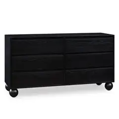 GENERICO - Comoda Armado Myrra 6 cajones Negro Nice Home