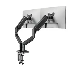 SEISA - Rack Soporte Brazo Para 2 Monitor 17 A 30 Pulgadas Mesa o Escritorio