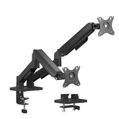 SEISA - Rack Soporte Brazo Para 2 Monitor 17 A 30 Pulgadas Mesa o Escritorio