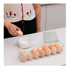 ICHIMATSU - ORGANIZADOR ACRILICO PARA HUEVOS 14 COMPARTIMENTOS 37 X 11 CM