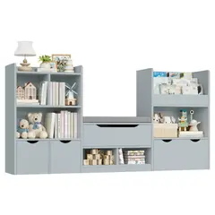 GENERICO - Estantería Organizador Infantil Vael Gris Fantasia Nice Home