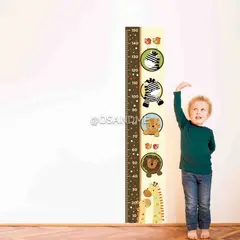 GENERICO - Tallimetro Infantil autoadhesivo Safari puntos baby cinta de crecimiento