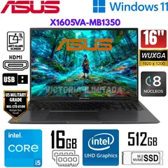 ASUS - Laptop Vivobook X1605VA-MB1350 Intel Core i5-13420H 16GB RAM 512GB SSD 16 WUXGA - Indie Black