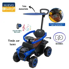 EBABY - Cuatrimoto Corre Pasillos 351w con Bateria Bluetooth y Sonido Azul
