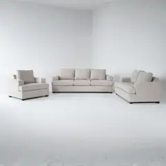 GENERICO - Juego de Sala Bonaterra 3-2-1 en Tela Chenille Antifluido con 4 Cojines Decorativos