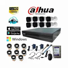 DAHUA - Kit Cámaras De Seguridad KIT-XVR8C8CH-1TB-IL
