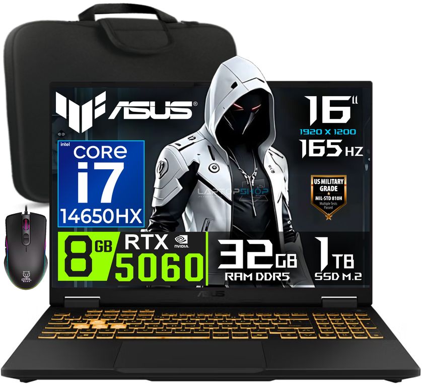 Laptop TUF Gaming F16 2025 Intel Core i7 14650HX RAM 32GB SSD 1TB RTX 5060 16" WUXGA 165HZ