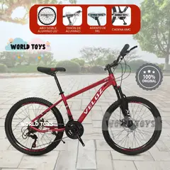 VELOX - Bicicleta Deportiva Aro 24 «TIRE URBAN» Edición Limitada Red