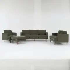 GENERICO - Juego de Sala Marques 3-2-1 + Banqueta en Tela Chenille Antifluido con 6 Cojines Decorativos