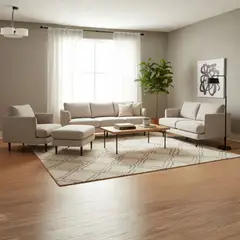 GENERICO - Juego de Sala Marques 3-2-1 + Banqueta en Tela Chenille Antifluido con 6 Cojines Decorativos