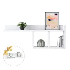 GENERICO - Repisa Flotante Melamina 80x35 + 1 Repisa Decorativa de Regalo