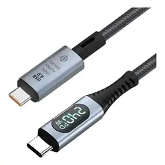 MAGIC - Cable Tipo-c 240w 1m 4k Compatible Con Macbook Alta Gama Plateadocablenegrogris