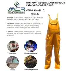 GENERICO - PANTALON INDUSTRIAL CON REFUERZO PARA SOLDADOR DE CUERO TALLA XL