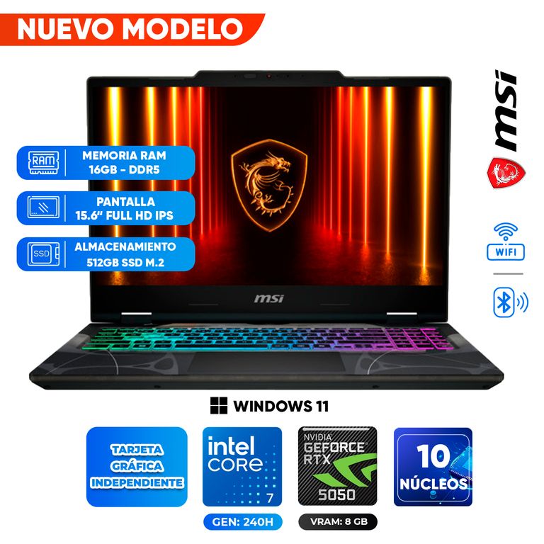 Laptop Gaming Cyborg 15 B2RWEKG, Core 7-240H, 16GB DDR5, 512GB SSD, 15.6 FULL HD IPS