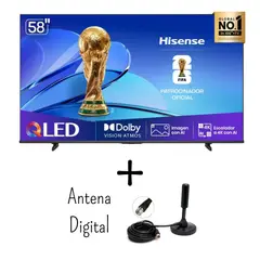 HISENSE - Televisor 58 Pulgadas QLED 4K VIDAA U6 58Q6QV + Antena Digital (Modelo 2025)