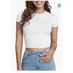 MARC - Blusa Manga Corta Casual Mujer Blanco