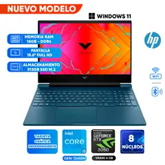 HP - Laptop Victus Gaming 15-FA0022LA, Core i5 12450H, 16GB DDR4, 512GB SSD, 15.6 FULL HD IPS