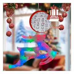 RYBIU IMPORT - Figura Navideña de Reno Decorativa Multicol Y+Regalo Sticker