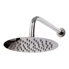 APACHE - Cabezal de ducha 20cm con brazo redondo de 40 cm de acero cromado brillante SS201