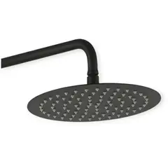 APACHE - Cabezal de ducha 20cm con brazo redondo de 40 cm NEGRO MATE de acero SS201