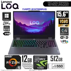 LENOVO - Laptop LOQ 15ARP9 AMD Ryzen 5 -7235HS 12GB RAM 512GB SSD RTX4050-6GB 15.6" FHD 83JC00GKUS