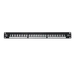 SATRA - PATCH PANEL CAT6 MOD 24 PUERTOS DESCARGADO NEGRO PN 102022400