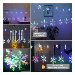 SKYBLOO - Luces Cascada Navideno Diseno Estrella y Copos 3m Multicolor